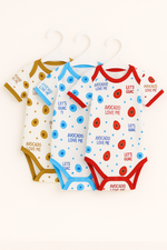 Pack of 3 Baby Bodysuits – Avocado Print – Soft Cotton Summer Wear