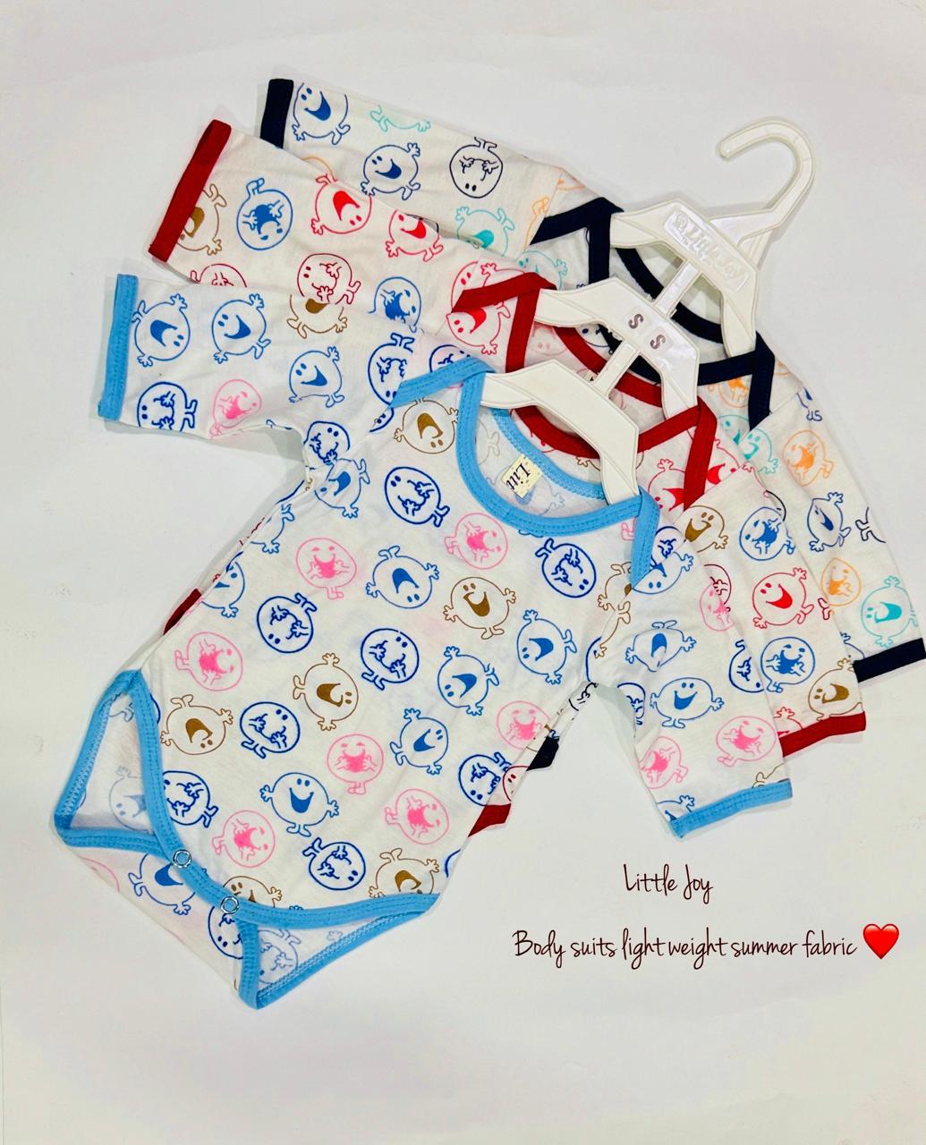 Little Joy Baby Bodysuits – Lightweight Summer Cotton (Pack of 3)
