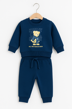 Navy Bear Graphic Baby Tracksuit | 2PC Set