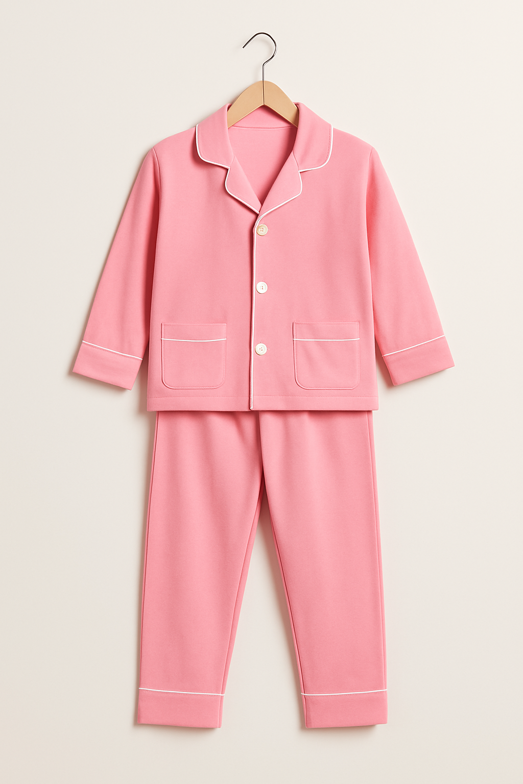Kids Pink Pajama Set – Soft Cotton Nightwear