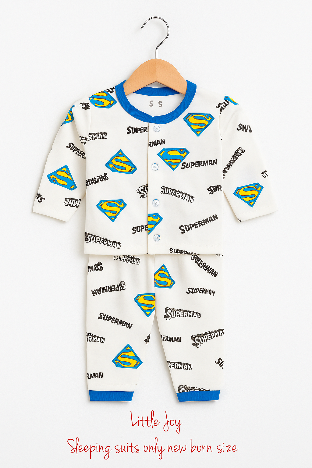 Superman Print Newborn Sleeping Suit