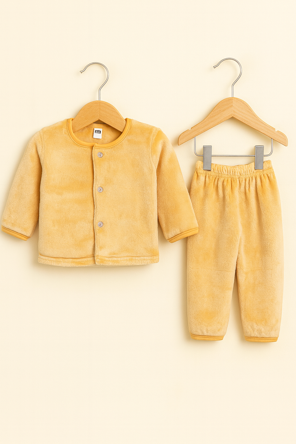 Soft Fleece Baby Winter Pajama Set – Mustard Yellow