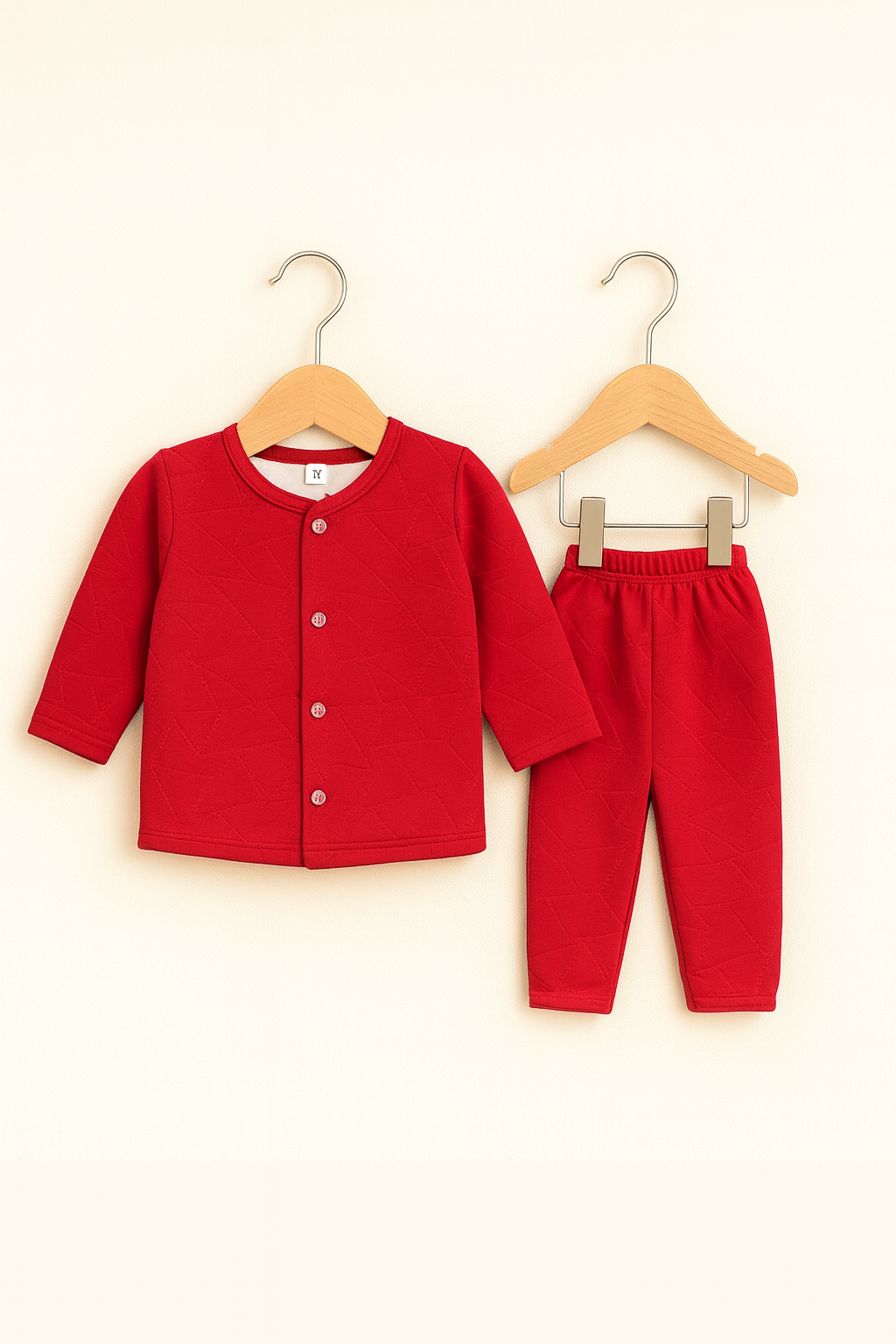 Soft Fleece Baby Pajama Set – Bright Red