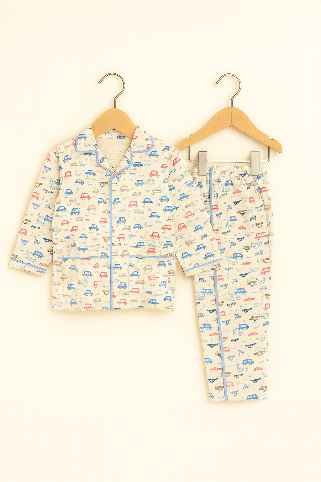 Baby Boys’ Cotton Sleep Suit – Car Print Nightwear Set