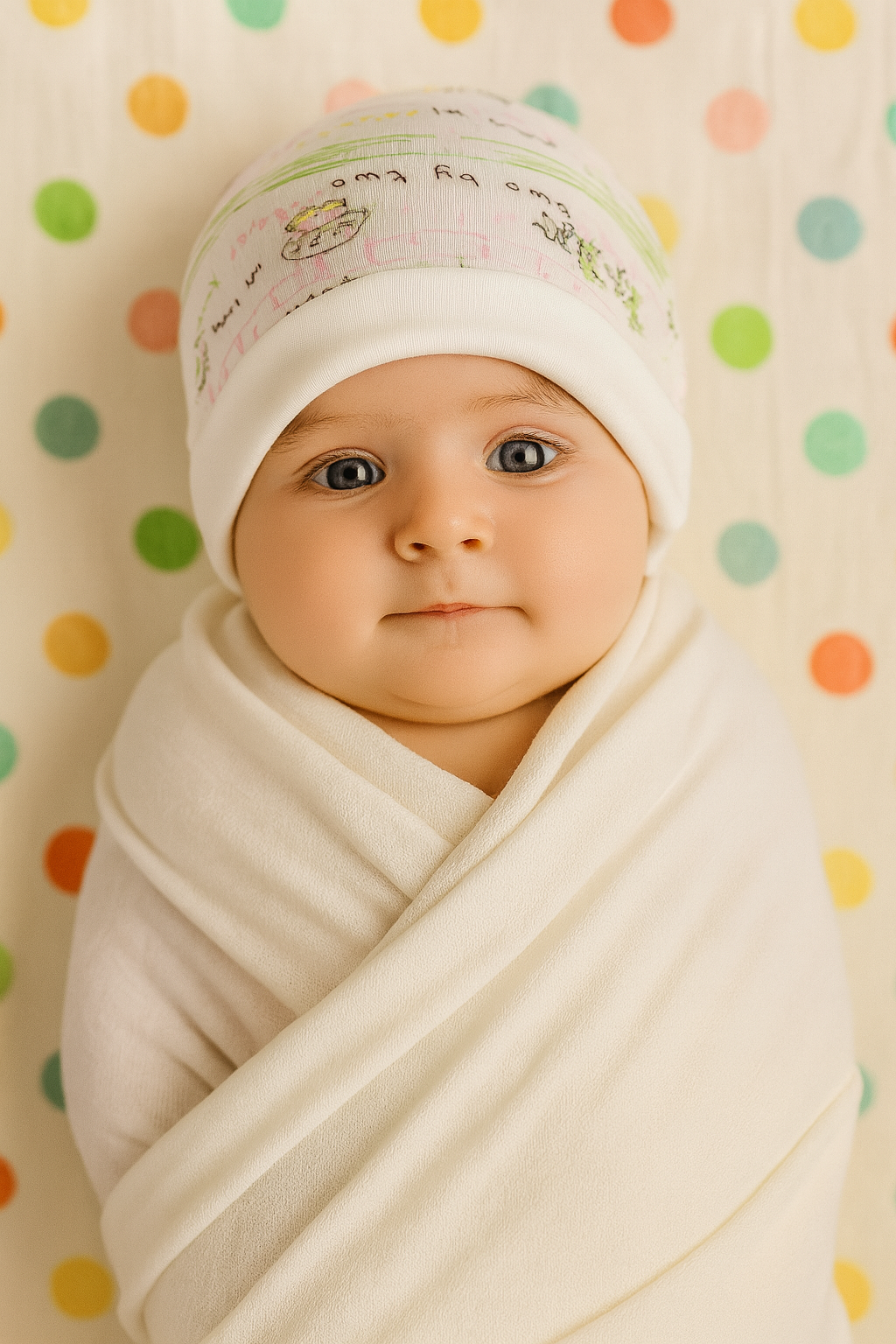 Newborn Cotton Cap – Storytime Print