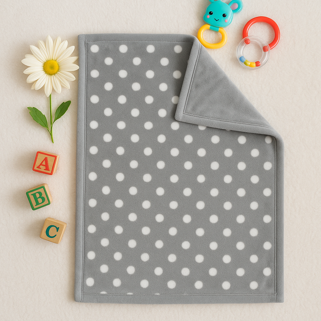 Baby Blanket – Grey Polka Snuggle