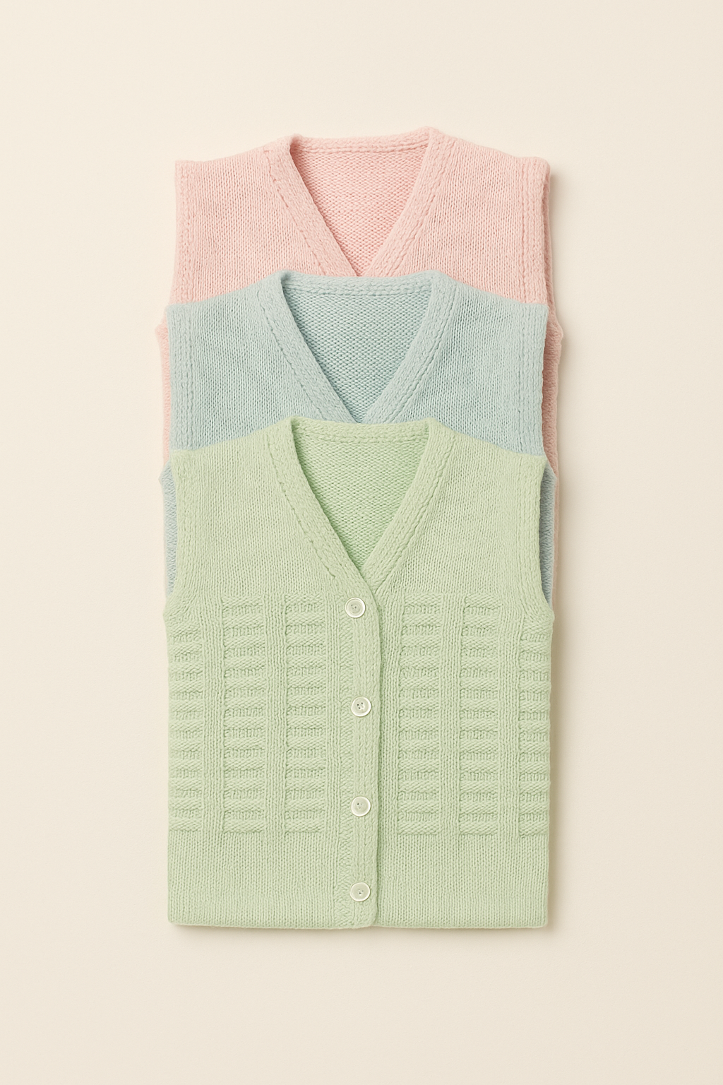 Cozy Pastel Winter Vests for Babies – Pack of 3