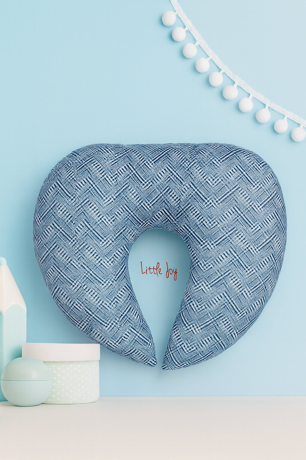 Little Joy Nursing Pillow – Blue Zigzag
