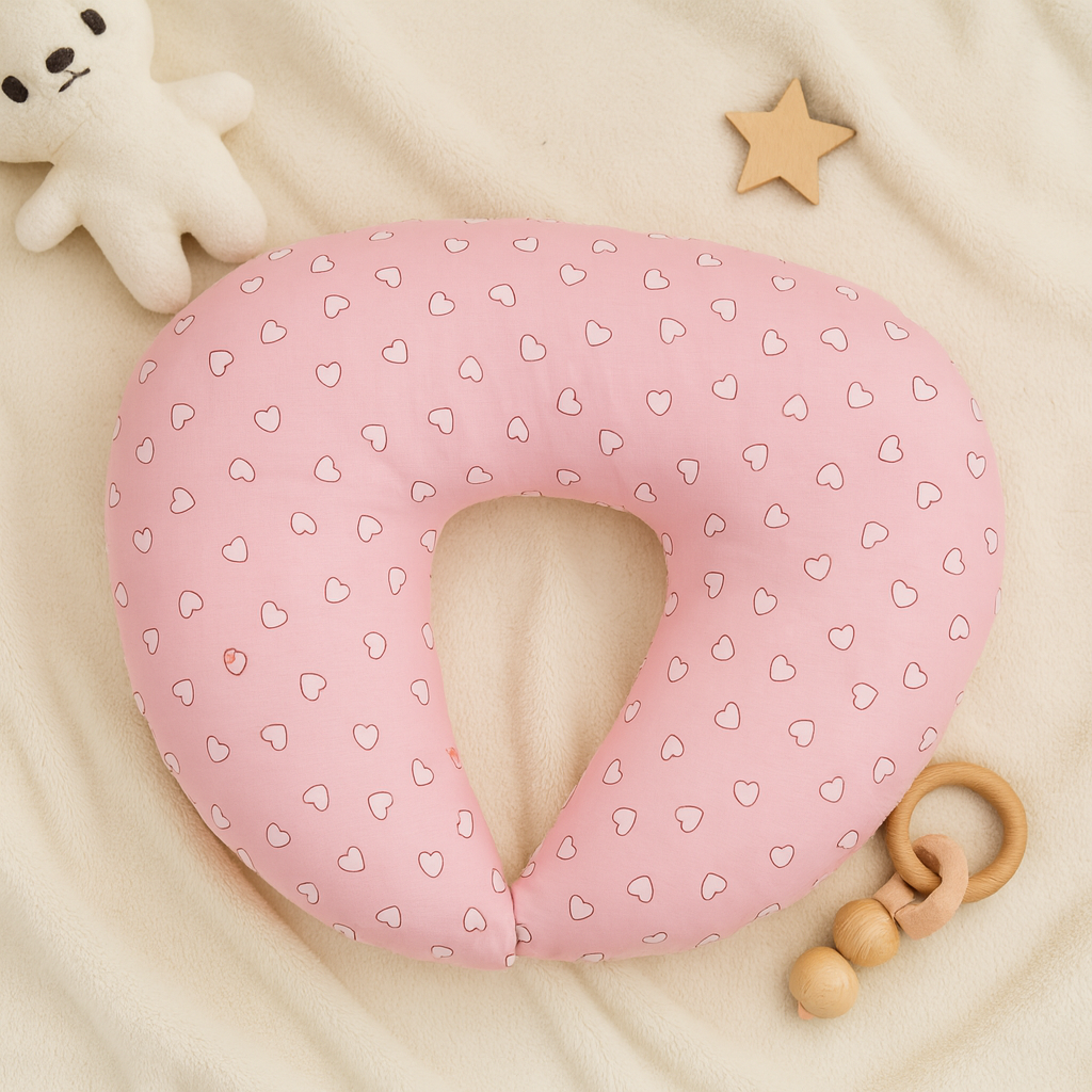 Pink Hearts Nursing Pillow – Sweet Comfort