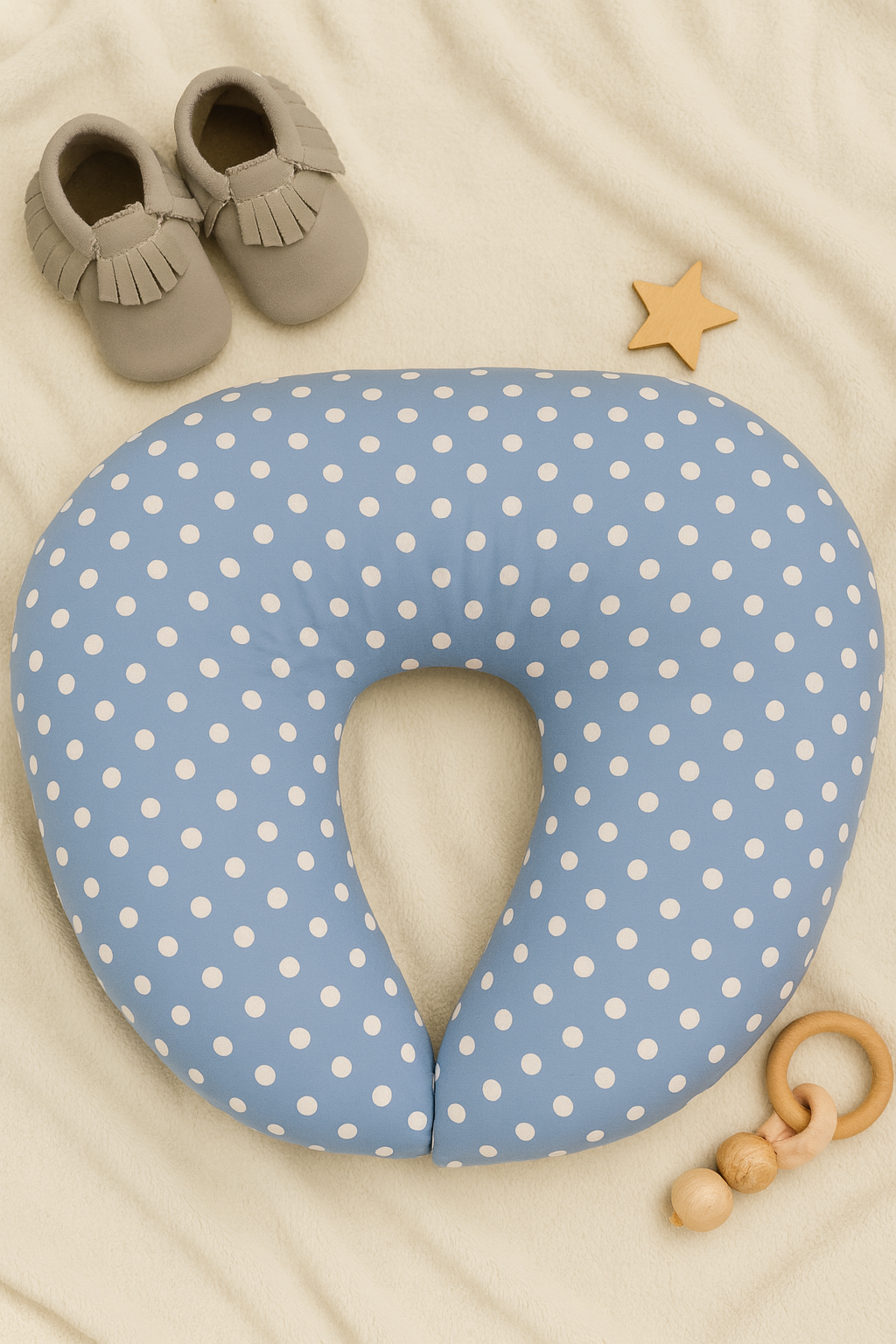 Polka Dots Nursing Pillow – Blue Comfort