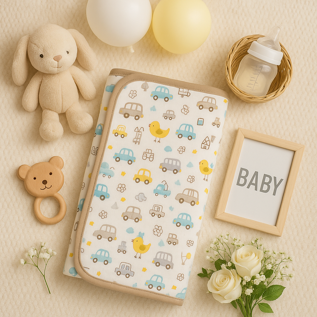 Baby Wrapping Sheet – Cars & Ducks Print (Soft Cotton)