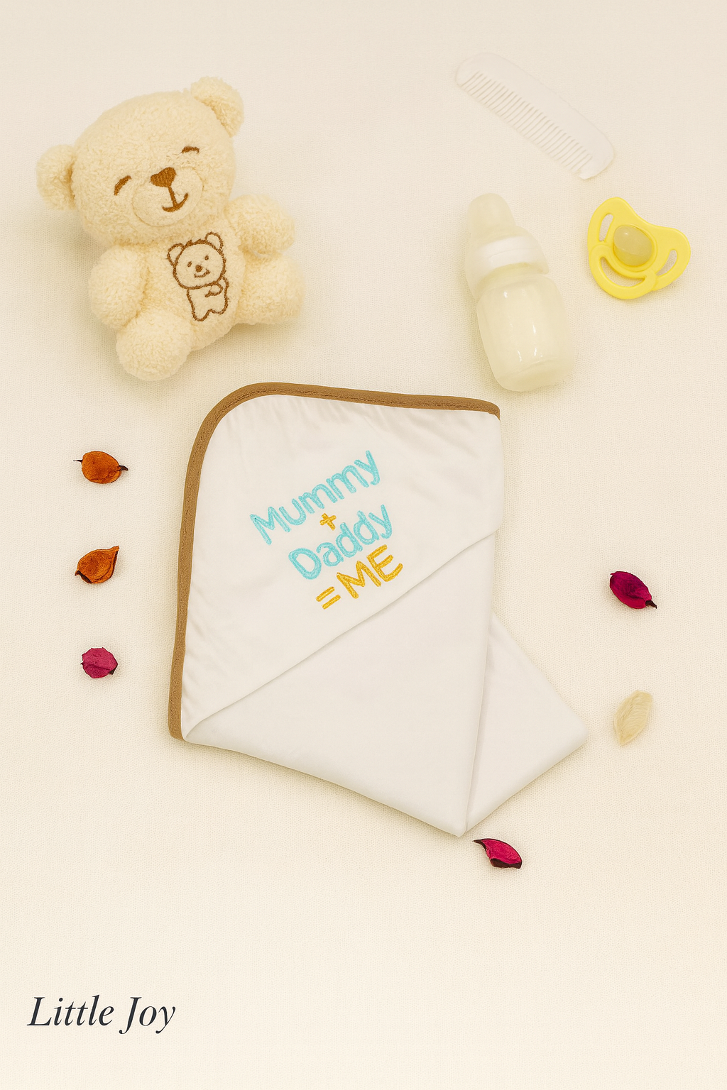 Baby Wrapping Sheet – Mummy + Daddy = Me (White)