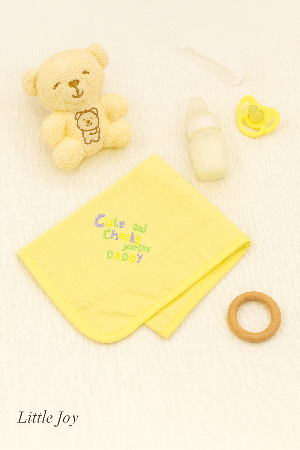 Baby Wrapping Sheet – Cute & Cheeky Just Like Daddy (Yellow)