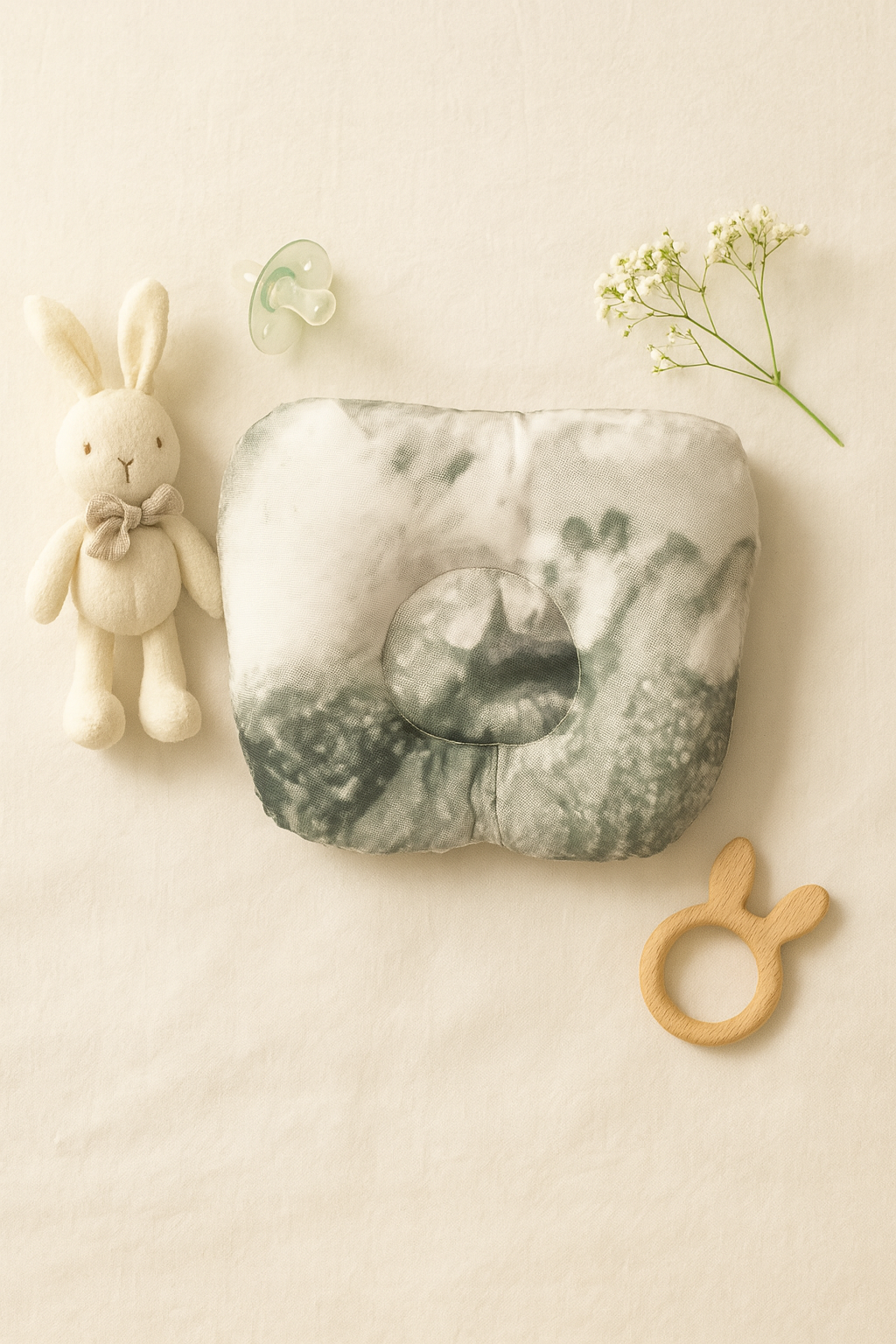 Baby Head Shaping Pillow – Marble Effect Design
