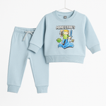 Pastel Blue Minecraft Baby Tracksuit | 2PC Set