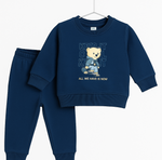 Navy Bear Graphic Baby Tracksuit | 2PC Set