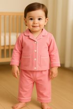 Kids Pink Pajama Set – Soft Cotton Nightwear