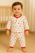 Baby Night Suit – Colorful Heart Print 2-Piece Sleepwear Set