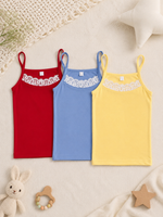 Girls Camisole Slip with Lace Detail – Pack of 3