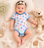 Little Joy Baby Bodysuits Printed Half Sleeve – Lightweight Summer Cotton (Pack of 3)