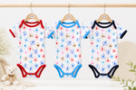 Little Joy Baby Bodysuits Printed Half Sleeve – Lightweight Summer Cotton (Pack of 3)