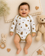 Little Joy Baby Bodysuits Printed Full Sleeve – Lightweight Summer Cotton (Pack of 3)