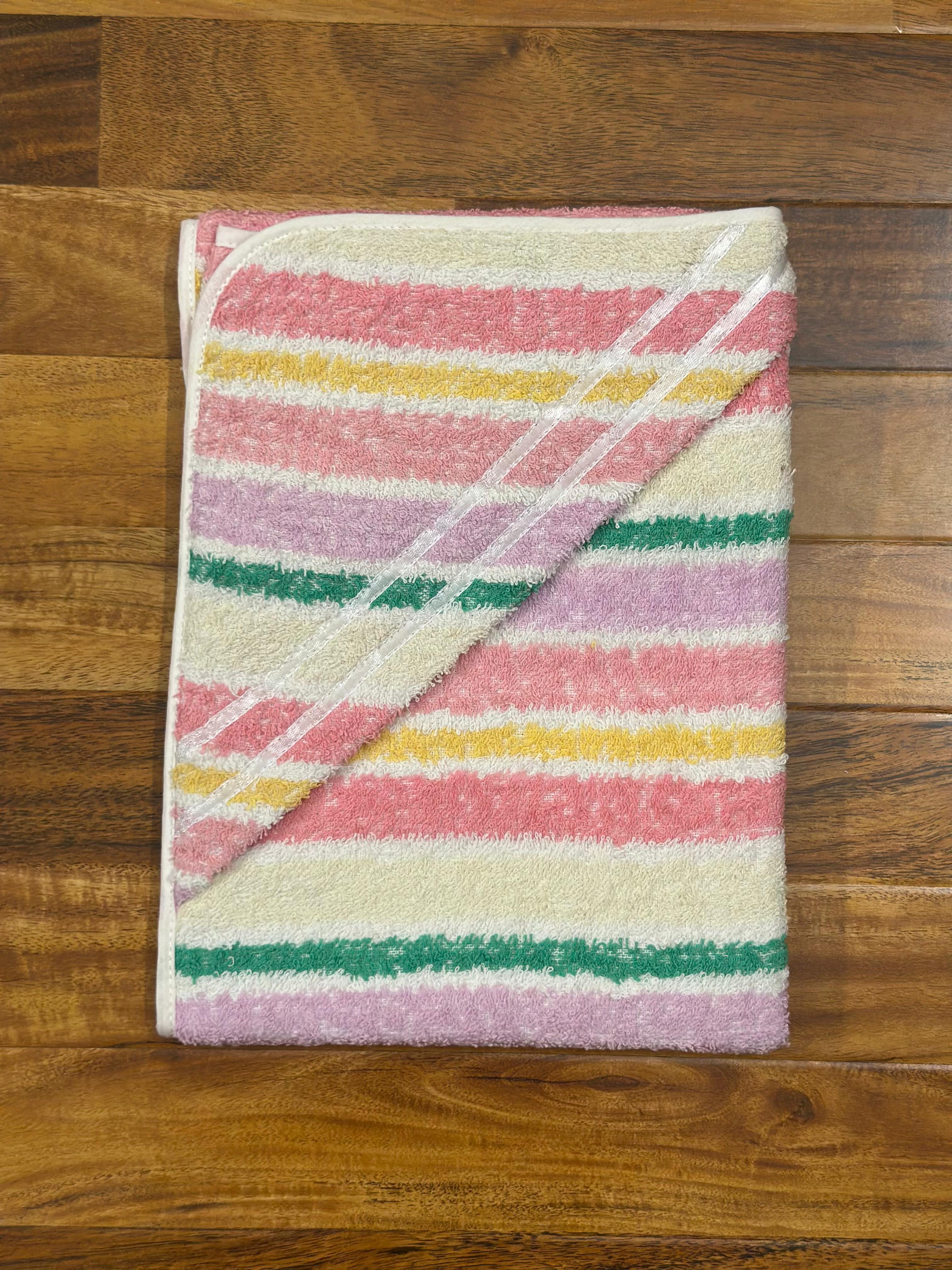 Baby Hooded Bath Towel – Colorful Stripes