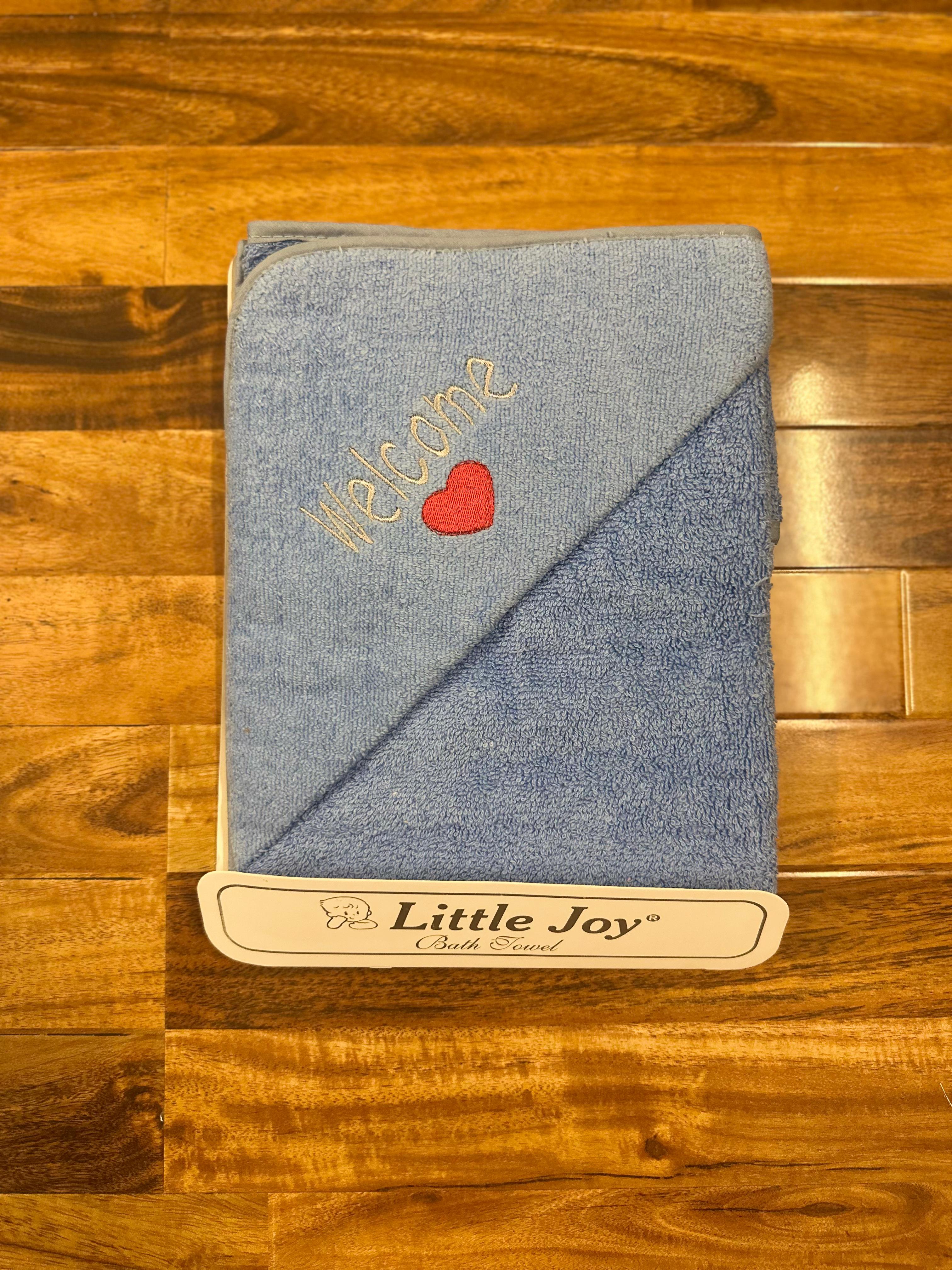 Baby Hooded Bath Towel – “Welcome” Embroidery
