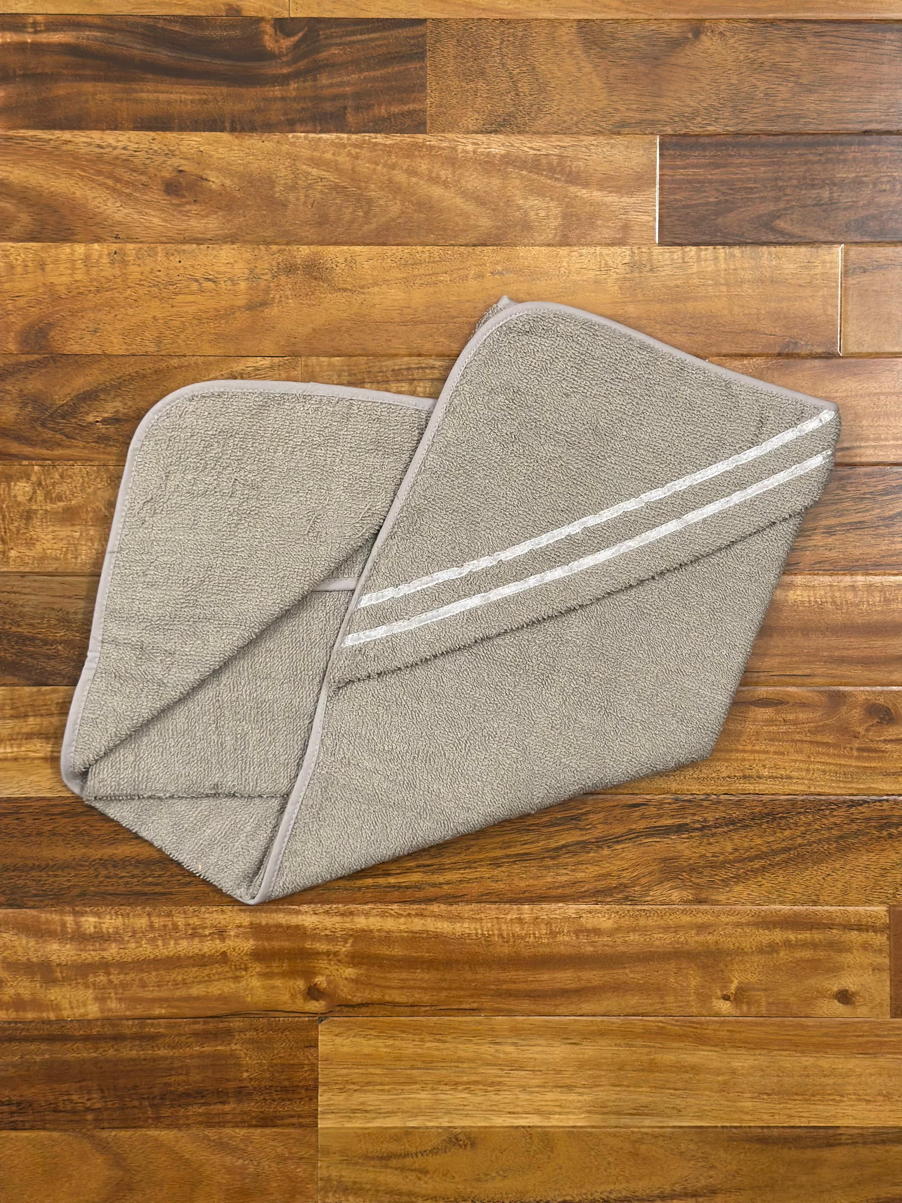Baby Hooded Bath Towel – Double Stripe Design