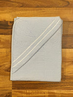 Baby Bath Towel Regular Check Piping With Hood  – Double Stripe Design