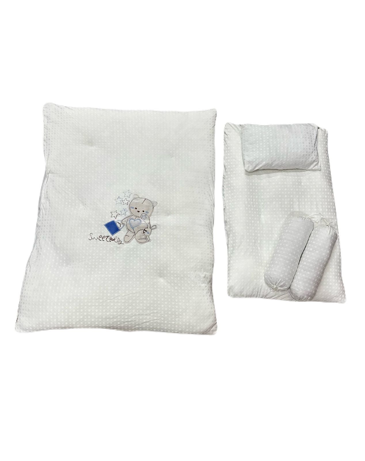Velour Baby Bedding Set – Soft Mattress with Pillow & Bolsters