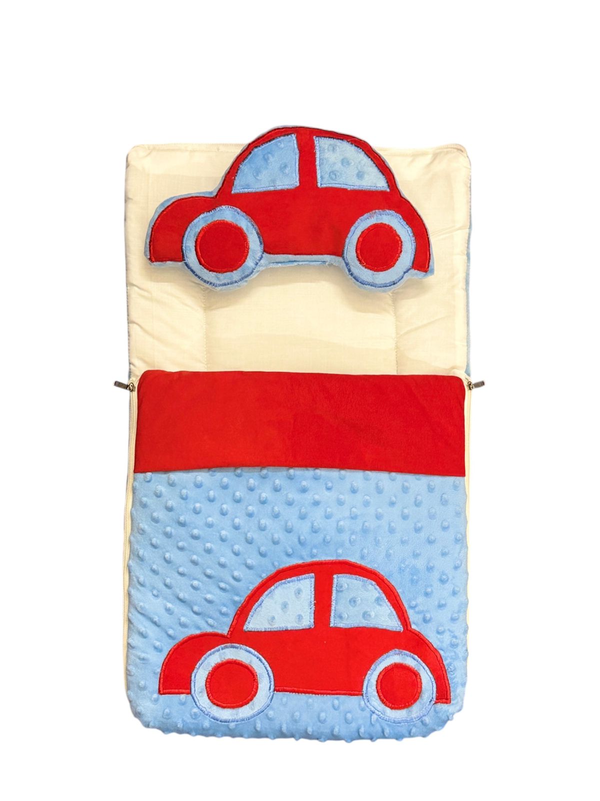 Baby Sleeping & Carrying Bag – Red Car Design (Blue & Red)