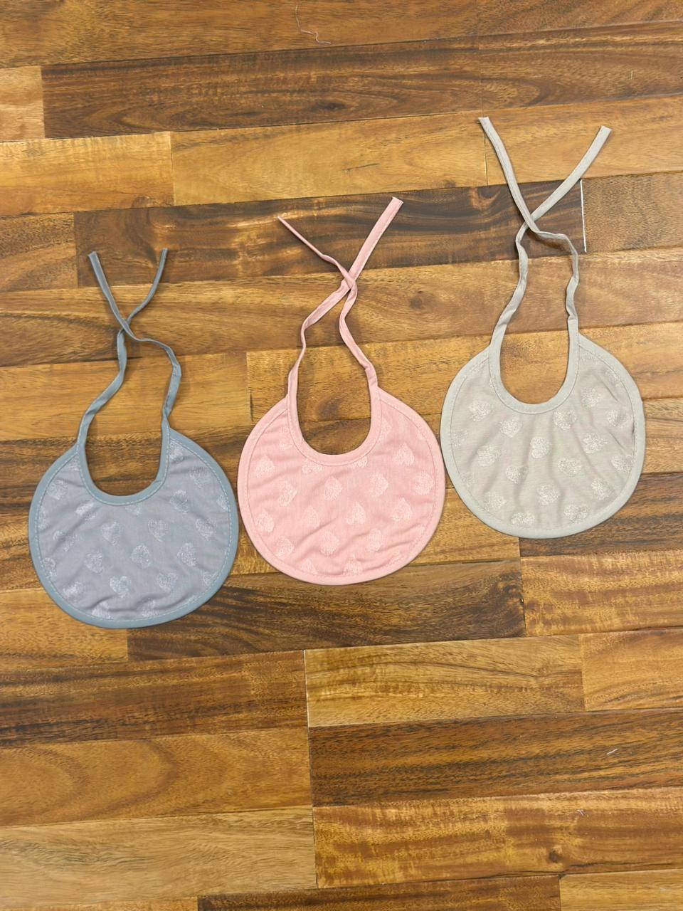 Embroidered Bib with string - Pack of 3