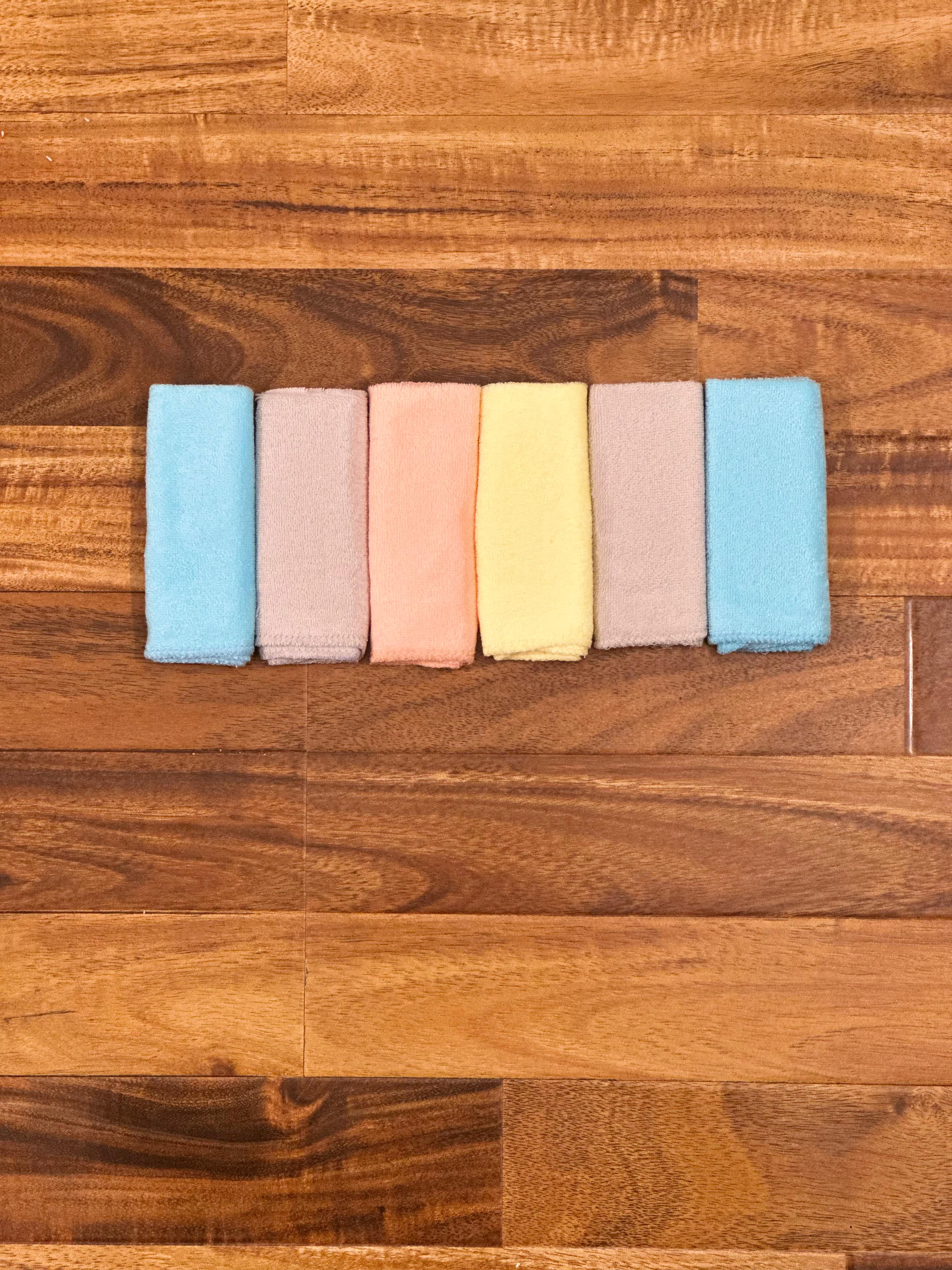 Baby Face Towel Set – Plain Colors (Pack of 6, Soft & Absorbent)