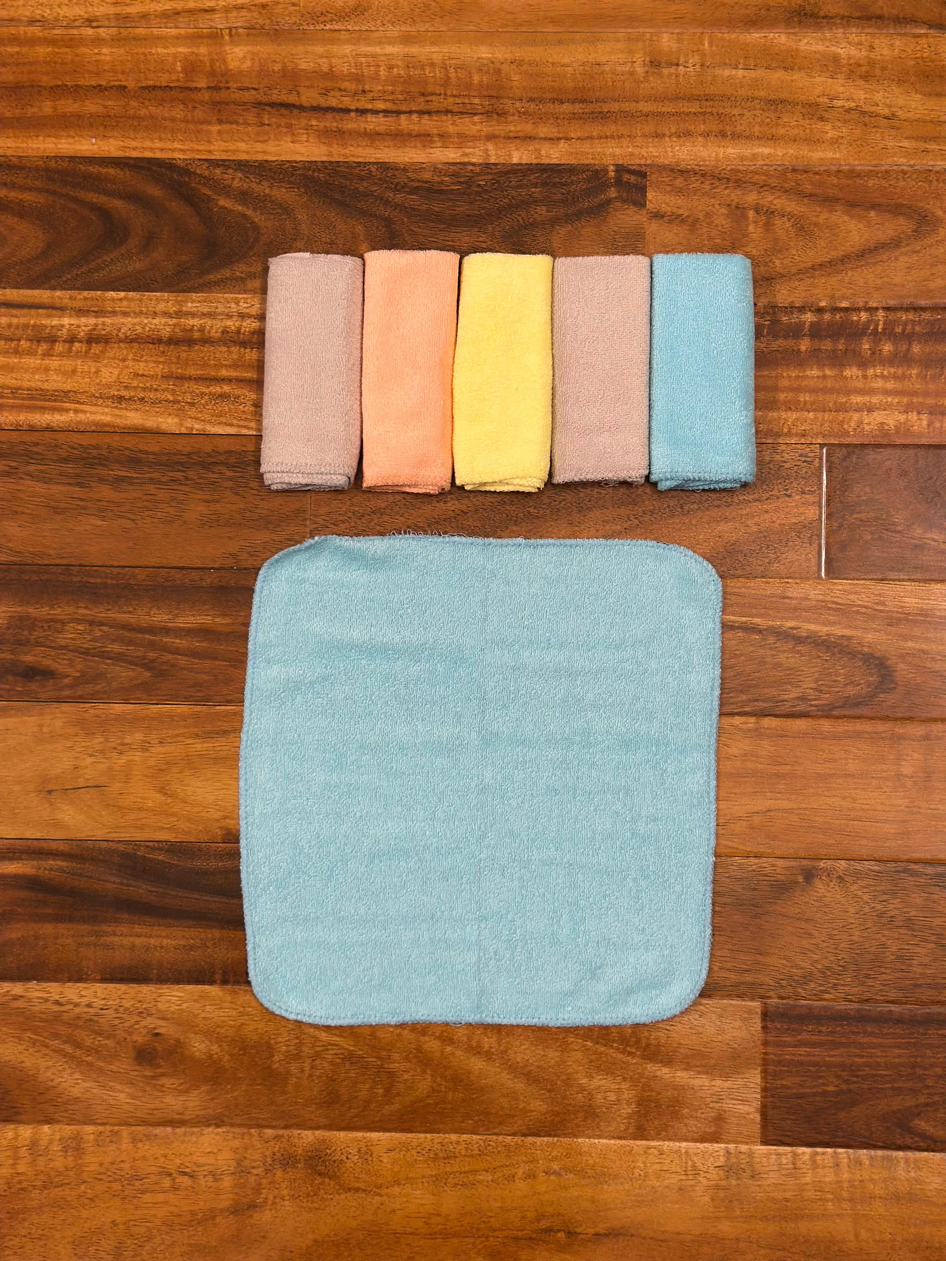 Baby Face Towel Set – Plain Colors (Pack of 6, Soft & Absorbent)