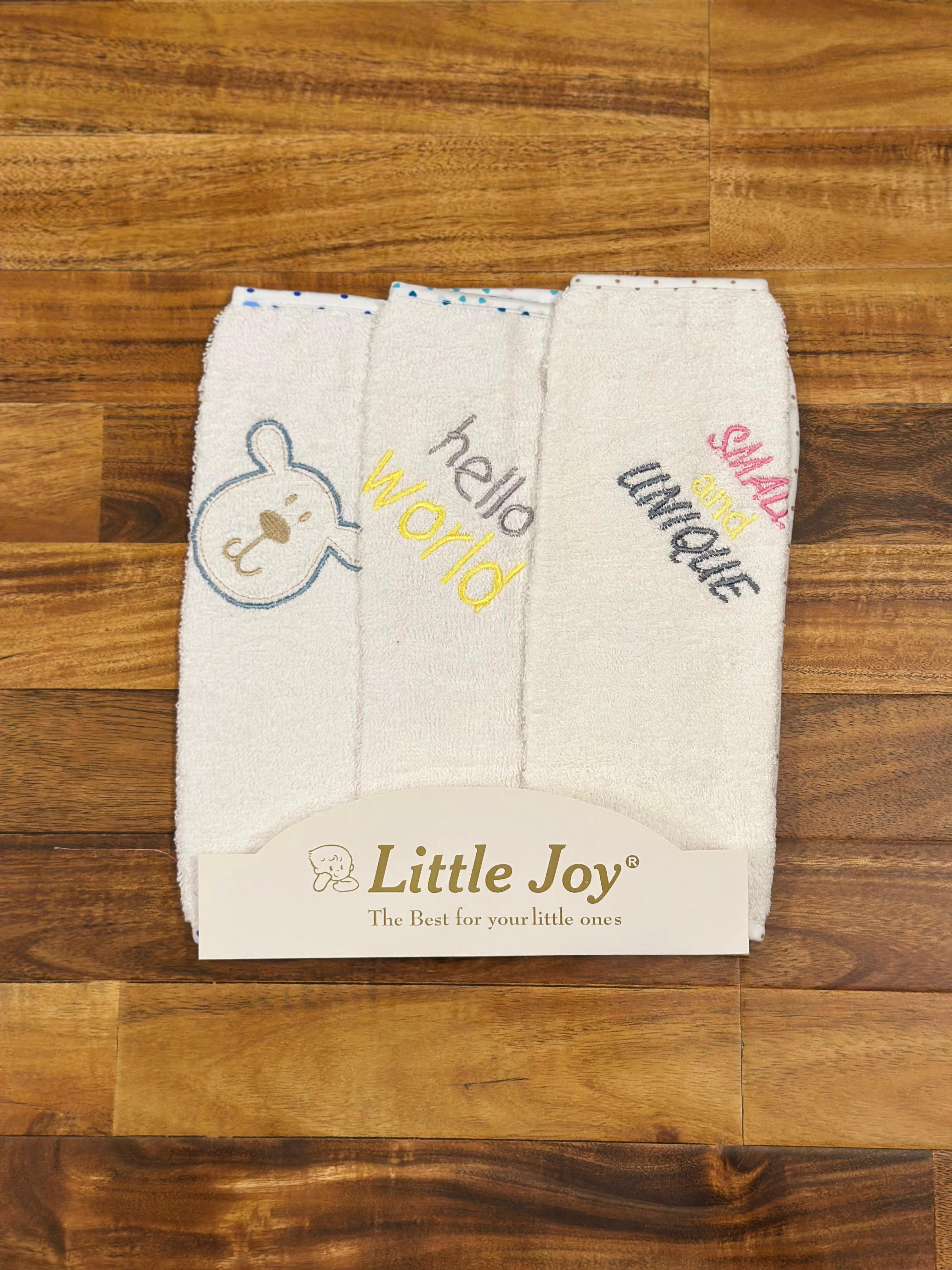 Baby Face Towel Set – White with Embroidery (Pack of 3)