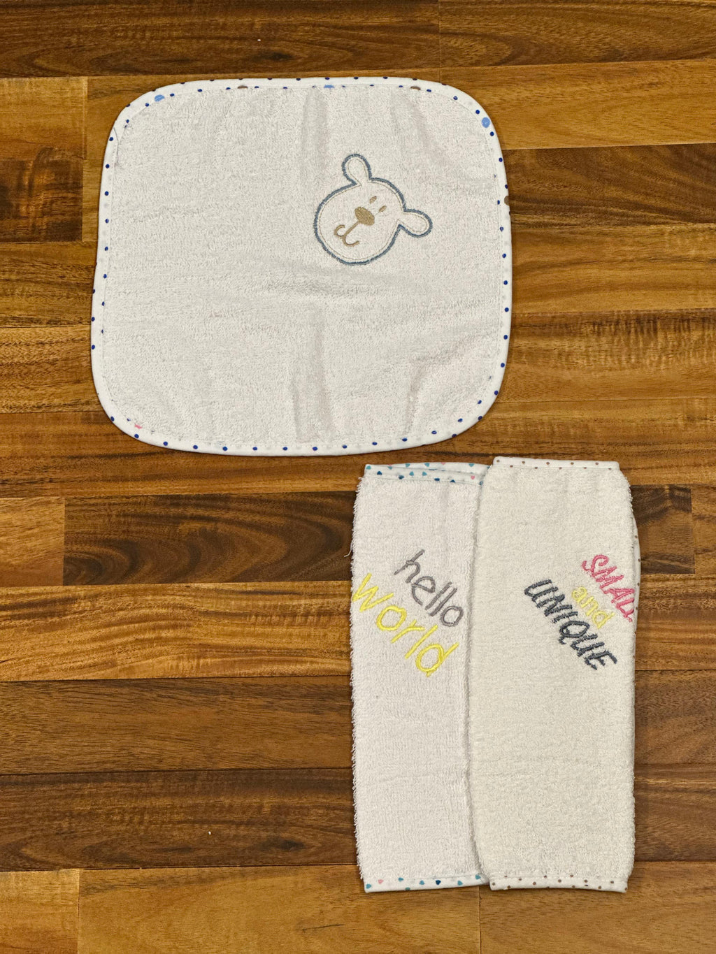 Baby Face Towel Set – White with Embroidery (Pack of 3)