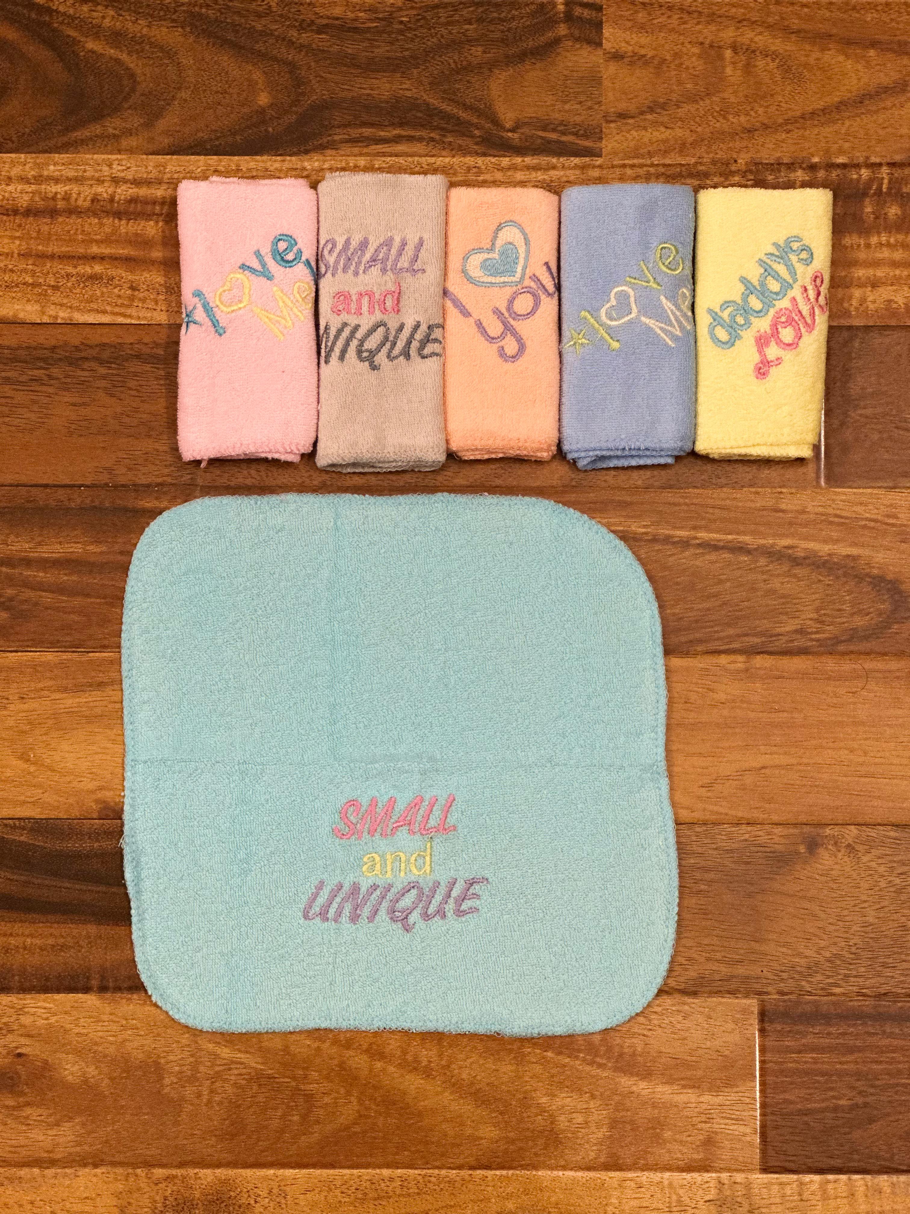 Baby Face Towel Set – Embroidered, Multicolor (Pack of 6)