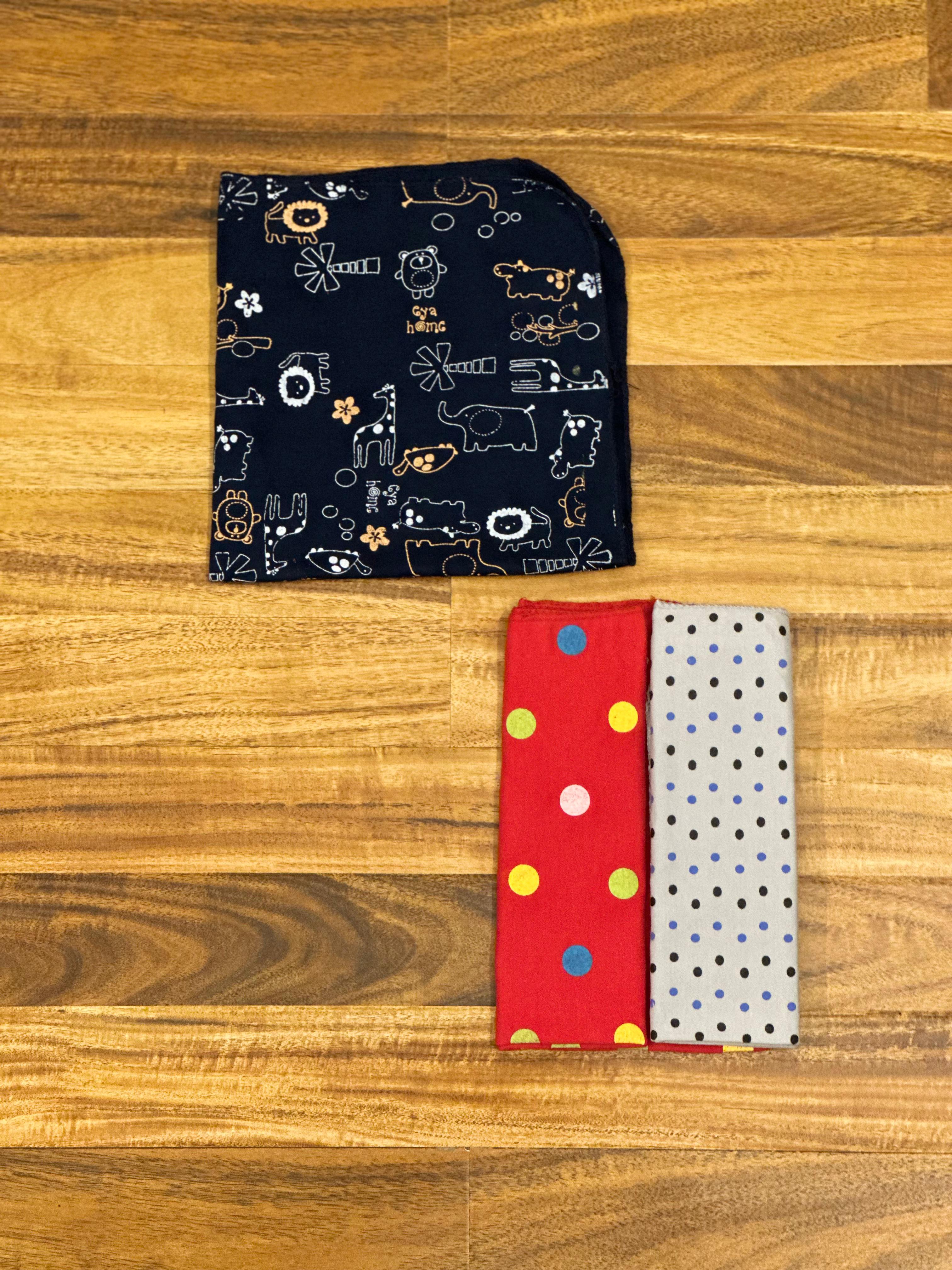 Baby Head Scarf / Bandana Bibs – Printed (Pack of 3)