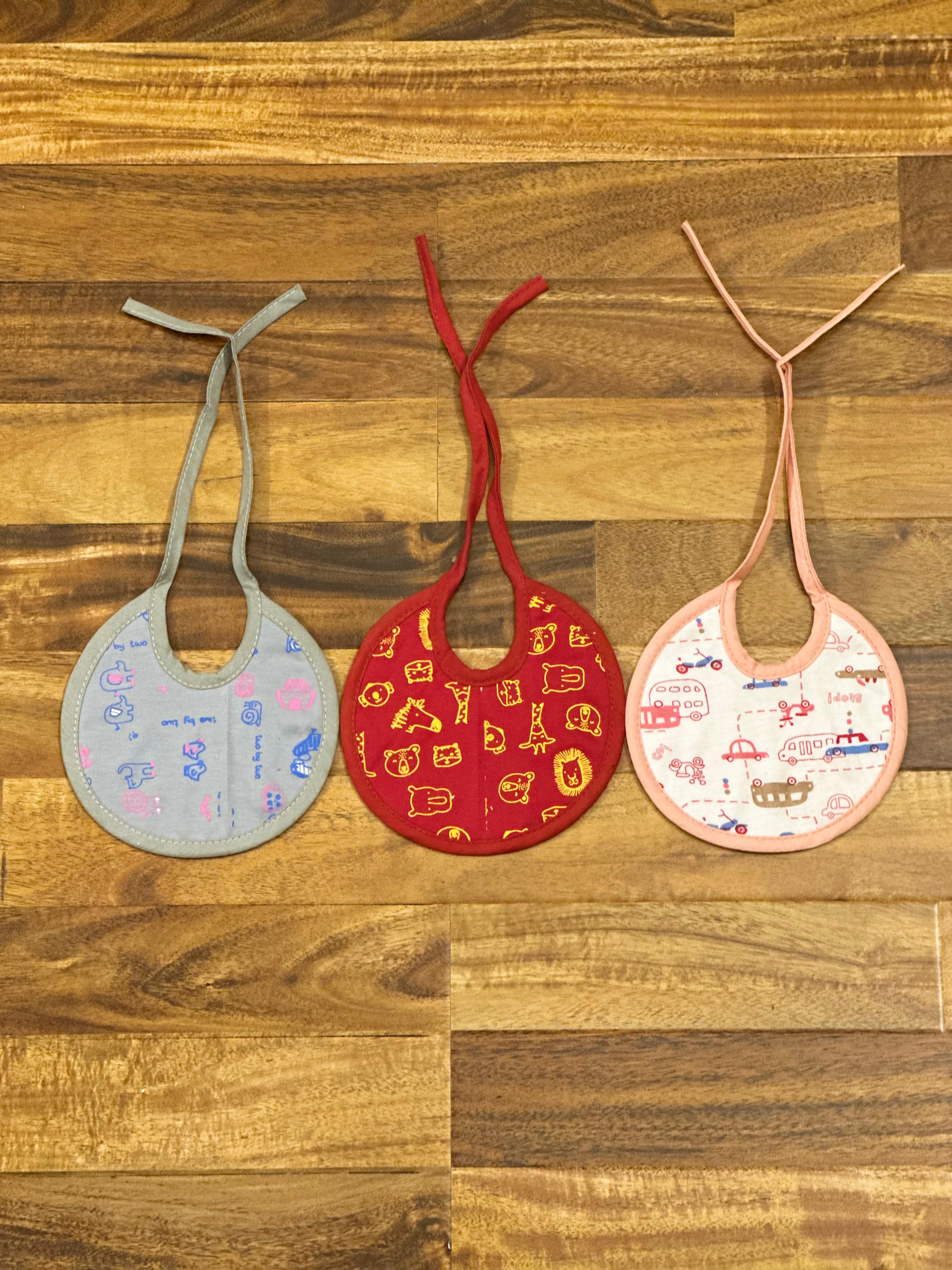 Baby Bibs Printed – String Tie Closure (Pack of 3)