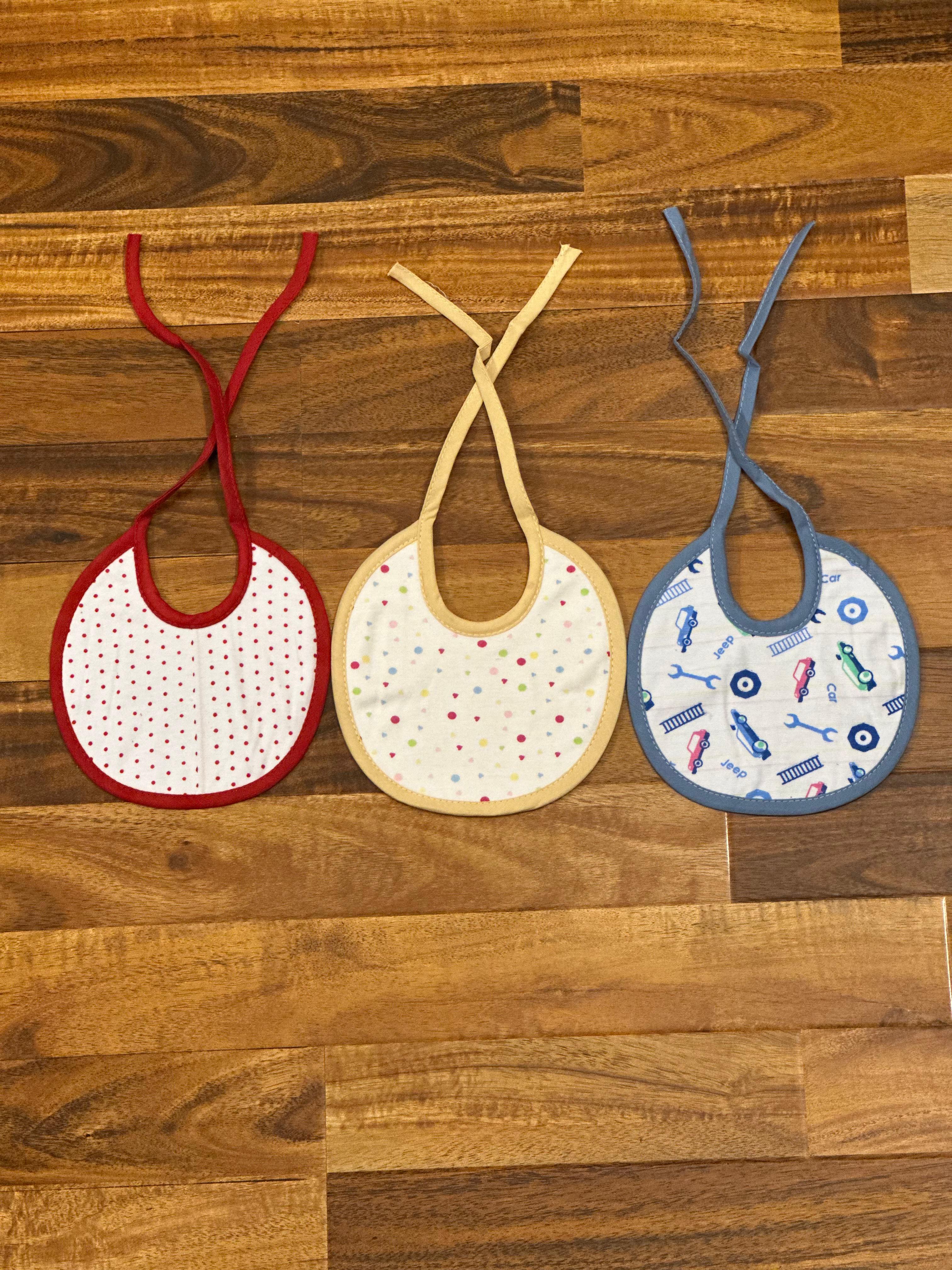 Baby Bibs Printed – String Tie Closure (Pack of 3)