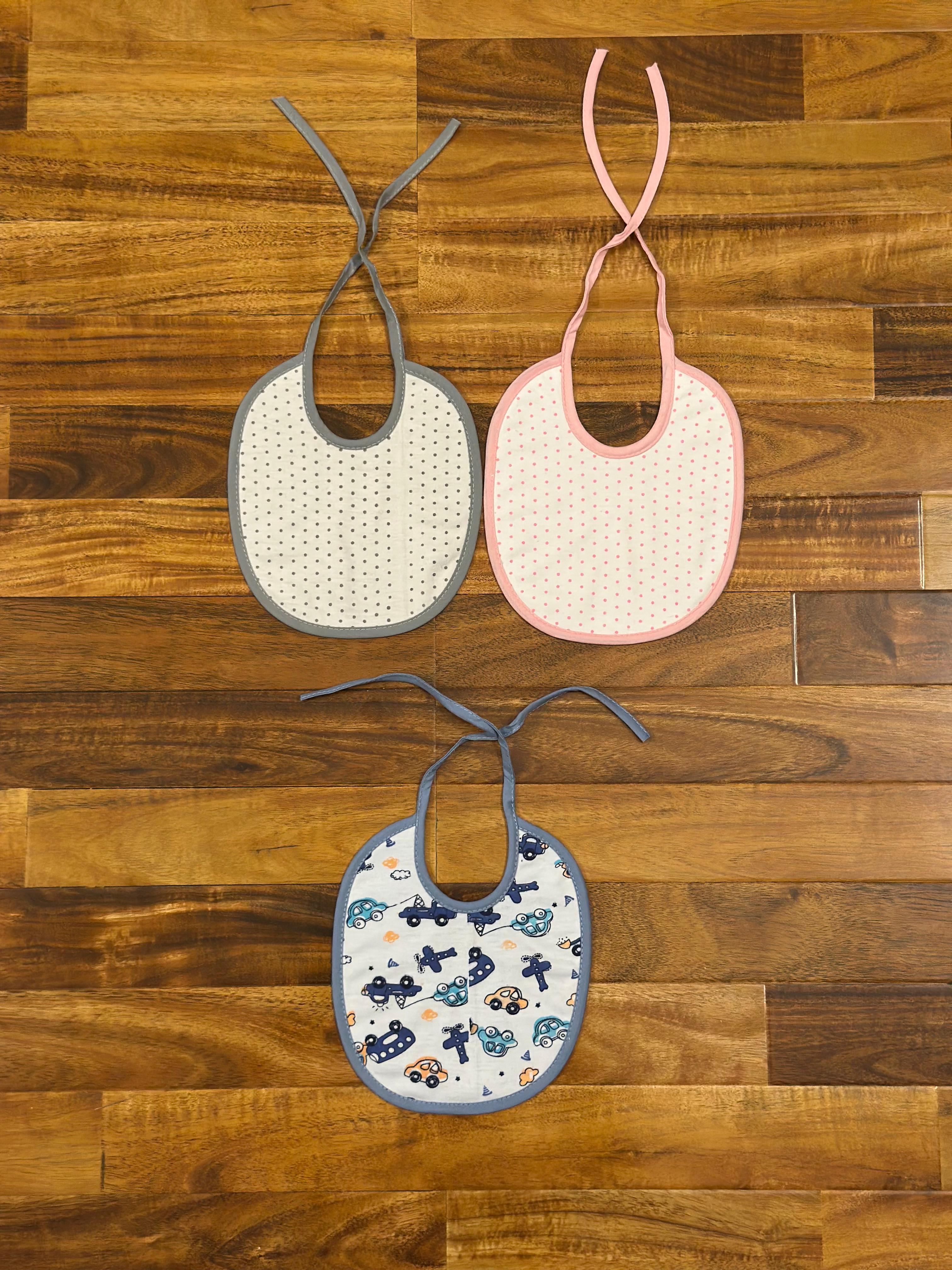 Baby Bibs Printed – String Tie Closure (Pack of 3)