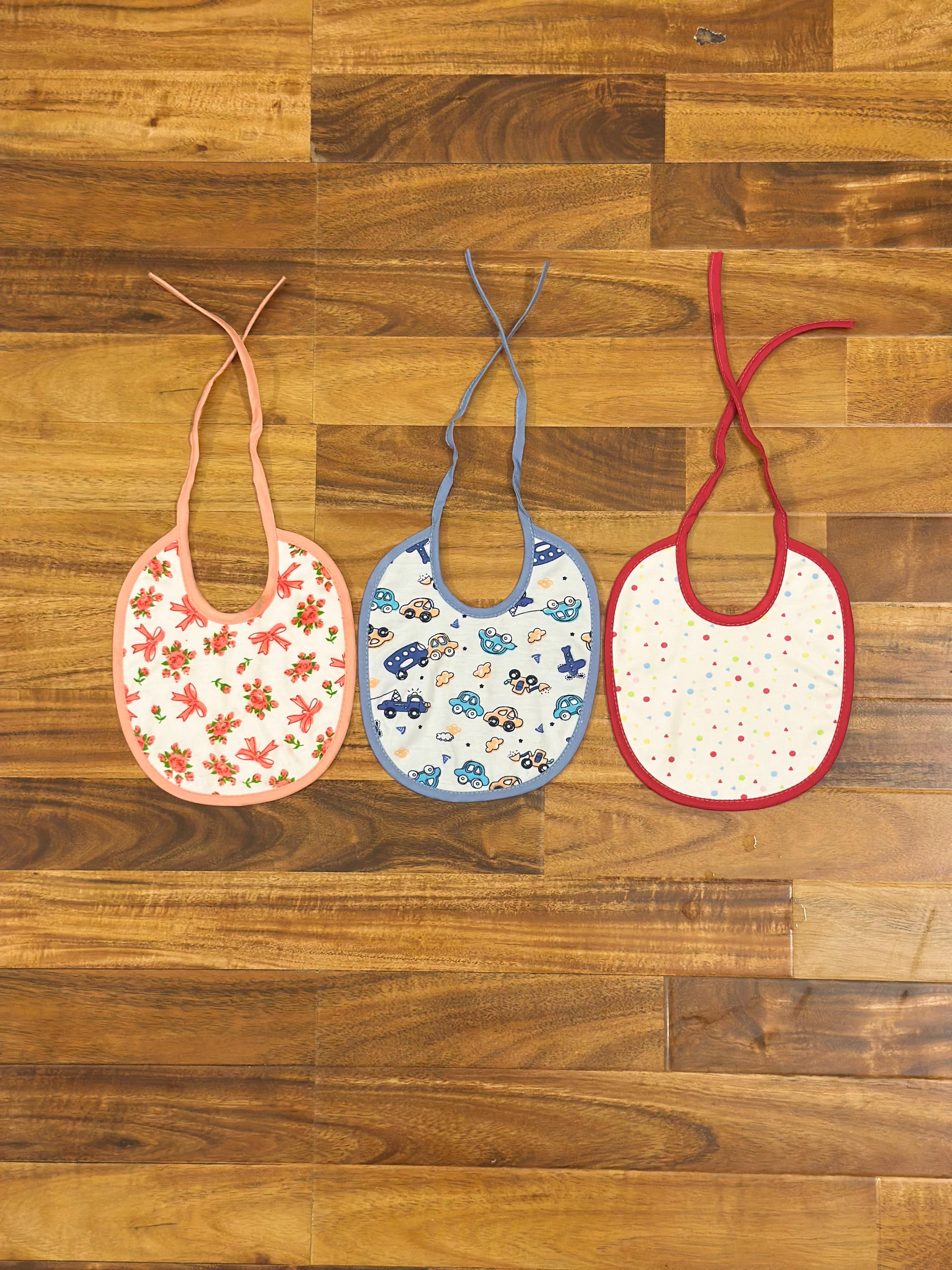 Baby Bibs Printed – String Tie Closure (Pack of 3)