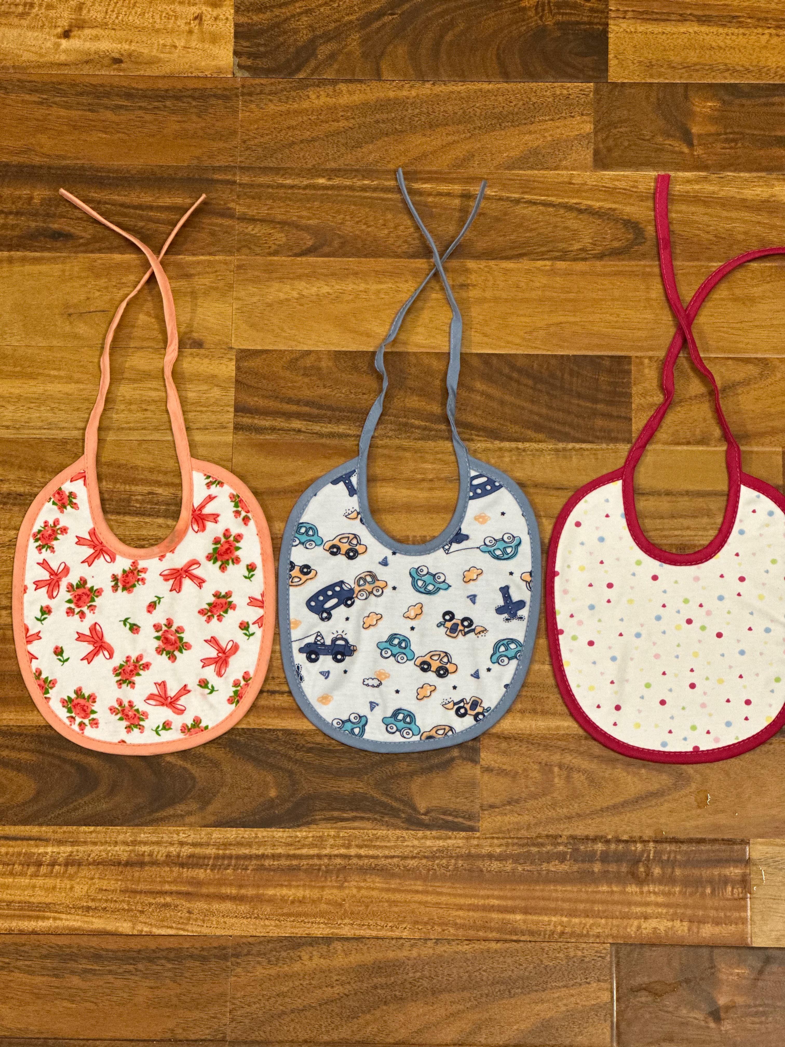 Baby Bibs Printed – String Tie Closure (Pack of 3)