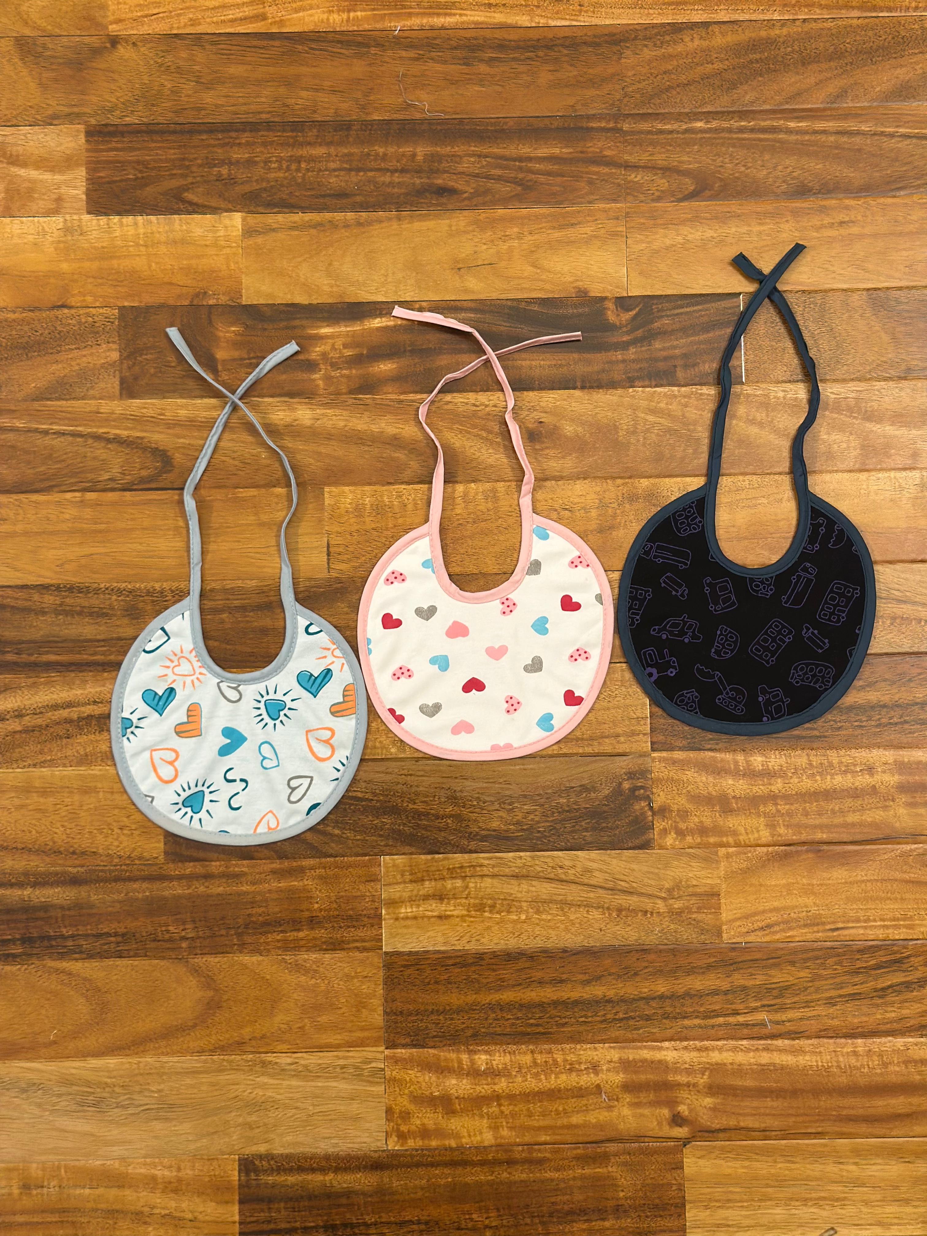 Baby Bibs Printed – String Tie Closure (Pack of 3)