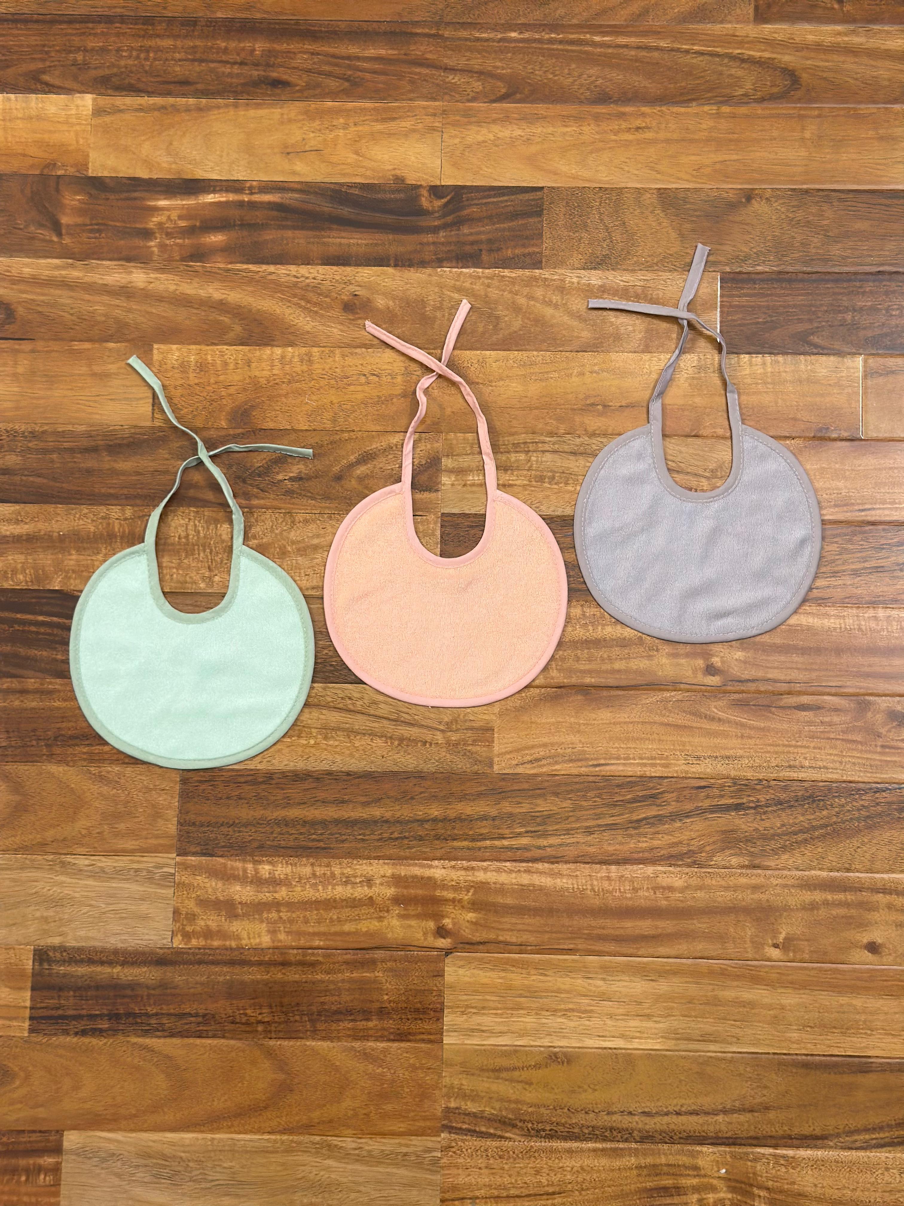 Baby Bibs Plain – String Tie Closure (Pack of 3)