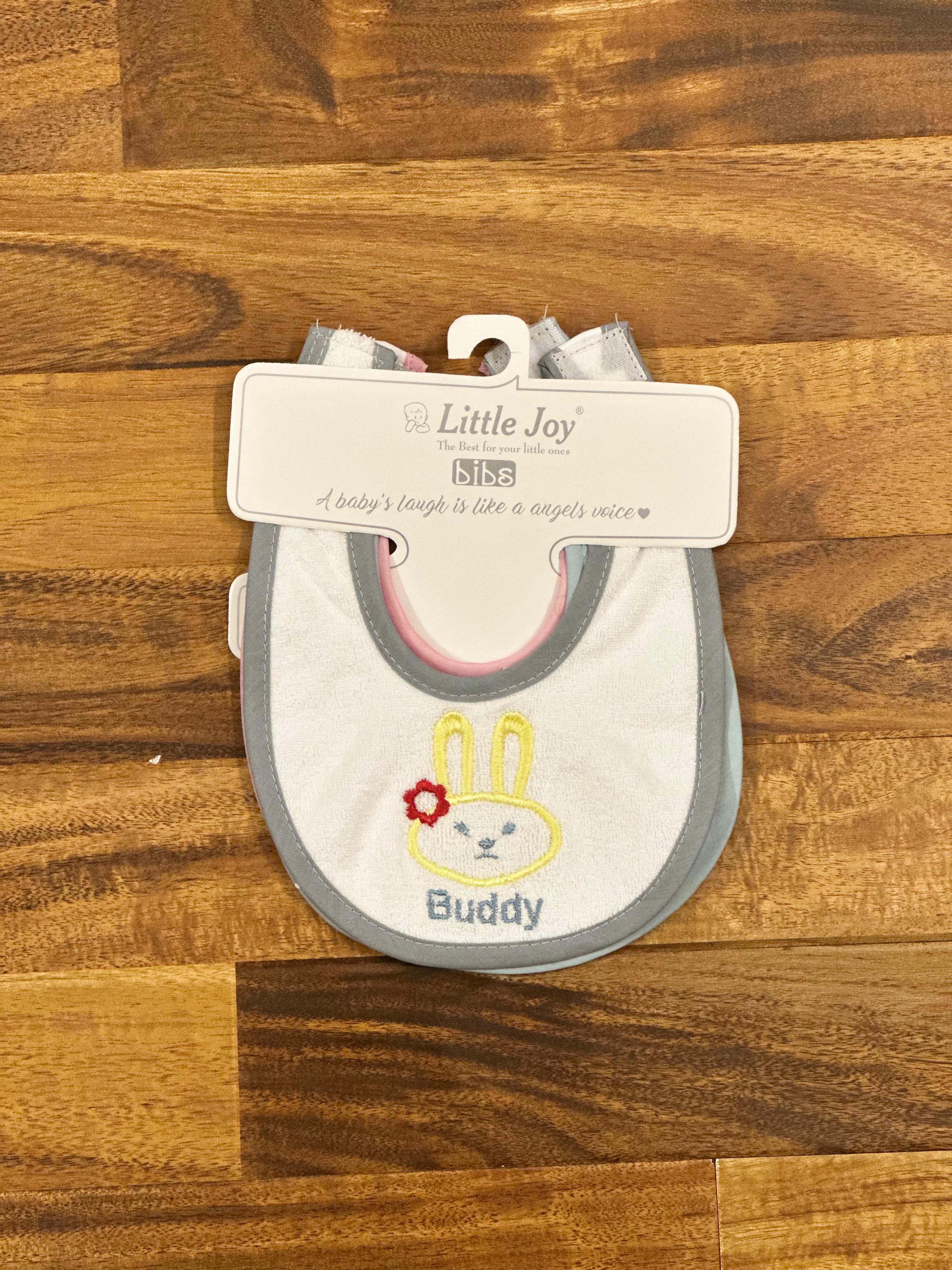 Baby Bibs Stick-On with Embroidery – Set of 3 (Soft & Absorbent)
