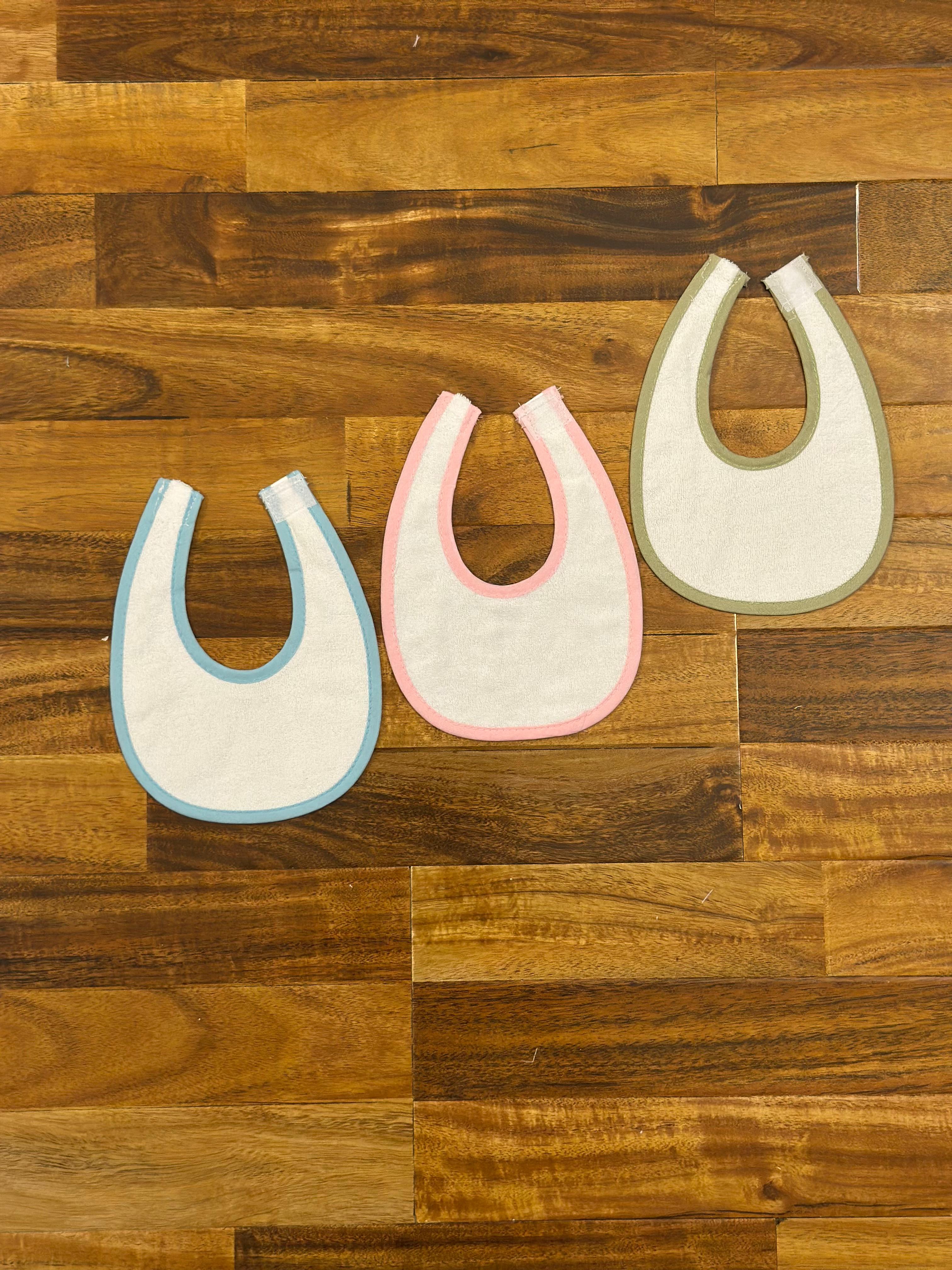 Baby Bibs Plain Stick-On – Set of 3