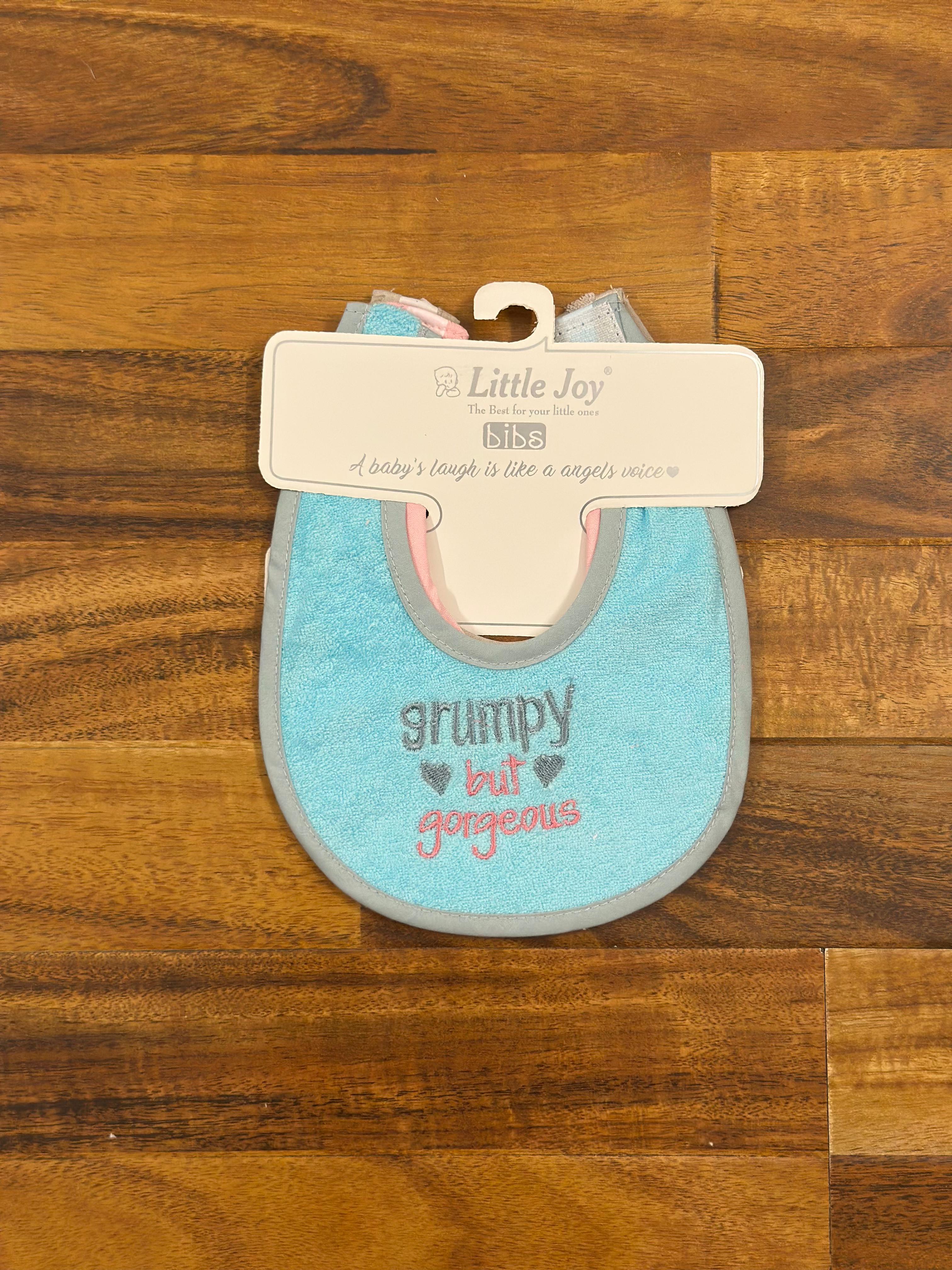 Baby Bibs Stick-On with Embroidery – Set of 3