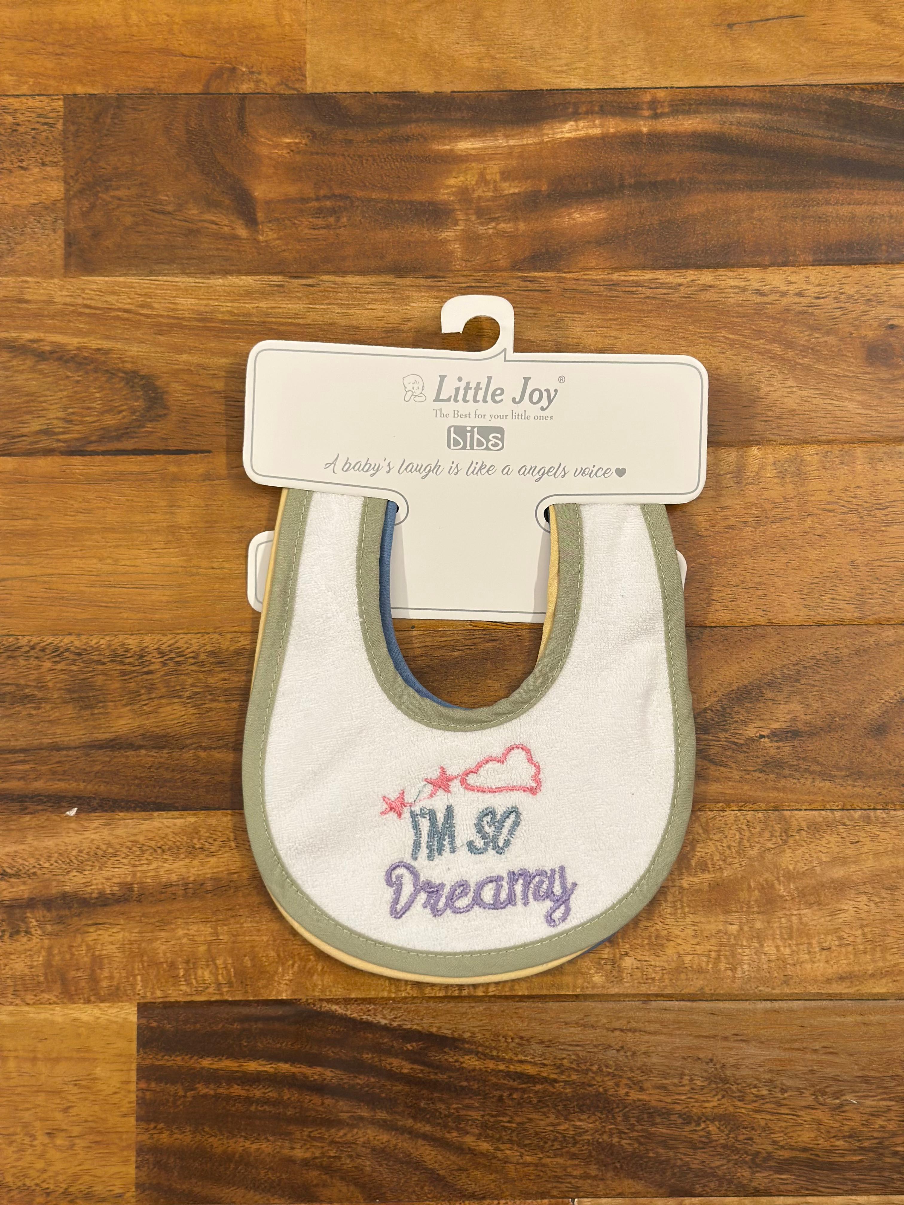 Baby Bibs Stick-On with Embroidery – Set of 3